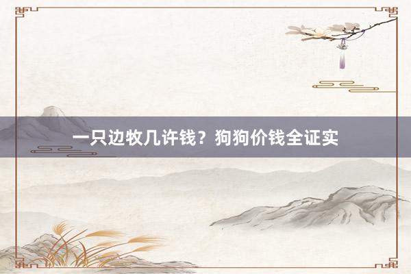 一只边牧几许钱？狗狗价钱全证实